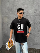 Gucci T-shirt Front and Back Letter Direct Print logo round Neck Short Sleeve25ss New Pure Cotton Unisex Style T T-shirt OS Loose Fit Base Shirt Short Sleeve Top T-Shirt