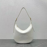 Celine women's bag Top version 【Original Factory】2024Early Spring New HELOISE New Soft Cow Leather Handbag hobo Bag Underarm Bag Shoulder Bag Arc De Triomphe Large logo Printing hobo Backpack114713
