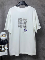 Givenchy T-shirt Front Micro Embroidery Braid Letter Print logo round Neck Short Sleeve25ss New pure cotton T Unisex T-Shirt OS Drop Shoulder Loose Fit Base Shirt Top T-Shirt Short Sleeve