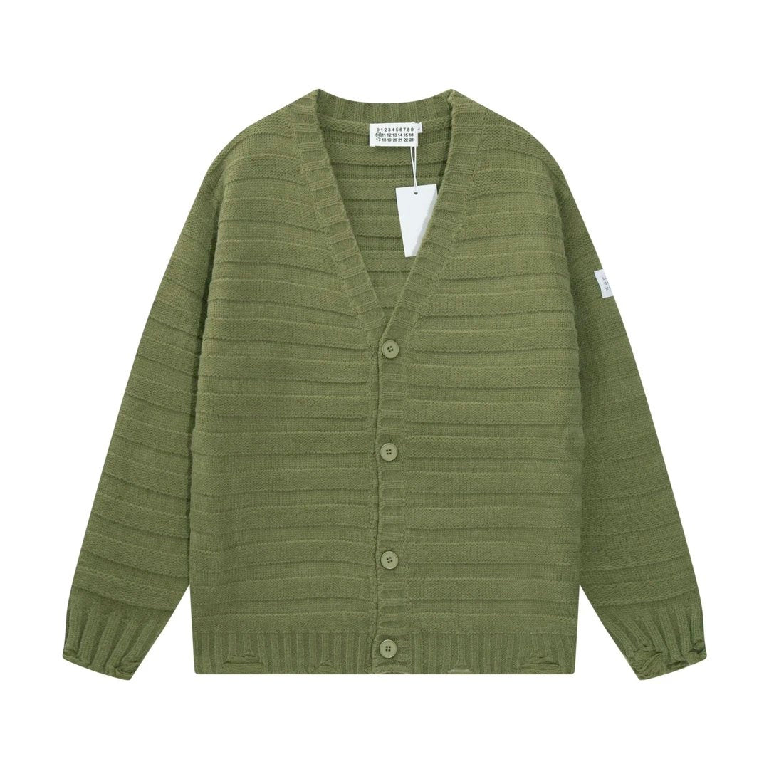 Maison Margiela Sweater 3D Knitted Cardigan Sweater Casual Loose Versatile Large V Knitted Jacket Coat Unisex Same Style24ss Autumn and Winter New Products