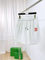 Burberry Shorts Front Letter B Embroidery logo Five-point Shorts25ss New Drawstring Casual Summer Pants5Two-in-One Casual Sweatpants for Men and Women, Pure Cotton Joggers
