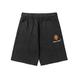 Balenciaga Shorts Old Style m Label logo Embroidered Vintage Cotton Shorts Five-Point Drawstring Heavy American Casual Summer Pants5Two-in-One Casual Sweatpants for Men and Women