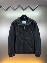 PRADA Jackets ss24Autumn Winter Latest Men's Hooded Jacket Casual Loose Versatile Zipper Sports Windproof Cardigan