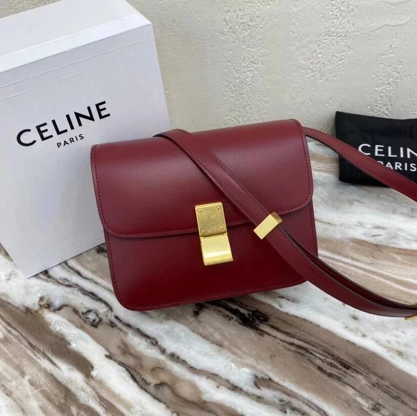 Celine women's bag Top version 【Original Surrogate Shopping Grade】Classic ClassicBox Package Square Bag Stewardess Bag TRIOMPHE Arc De Triomphe box Bag Flap Bag Shoulder Bag Messenger Bag New Women's Bag Teen18.5cm Small Size192532Medium24cm88007