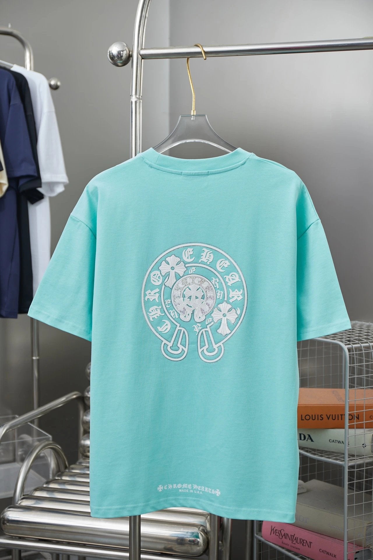 Chrome Hearts T-shirt Sanskrit Script Print logo round Neck Short Sleeve25ss New pure cotton T Unisex T-Shirt OS Loose Fit Base Shirt Top Half Sleeve T-Shirt