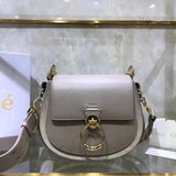 Chloe Bag Top version 【Original Leather】Women's Bag Autumn and Winter New Tess Bag Saddle Bag New Handbag Women's Crocodile Pattern Genuine Leather Portable Crossbody Bag