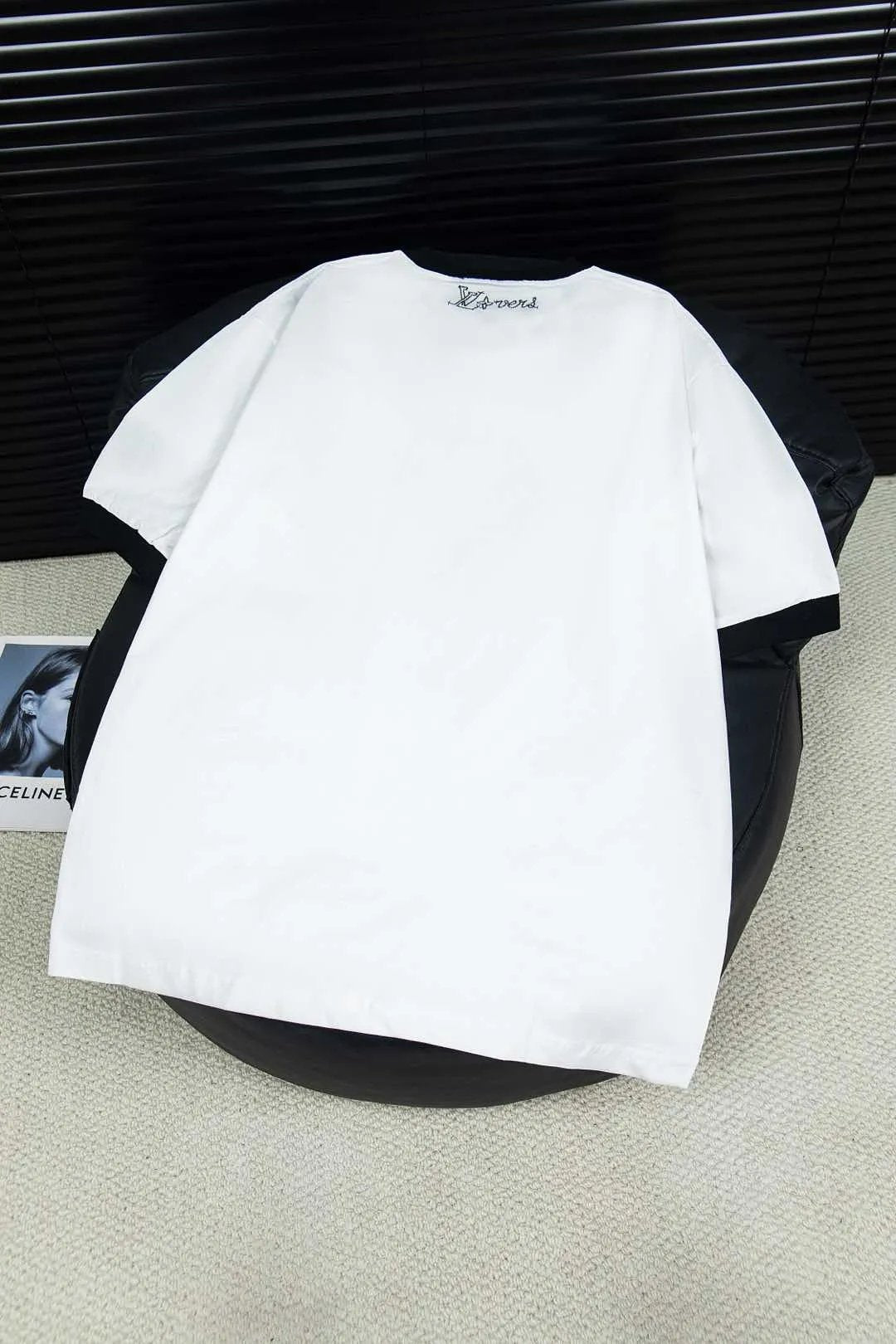 Louis Vuitton LV T-shirt Chest Road Sign Letter Print logo round Neck Short Sleeve25ss New pure cotton T Unisex T-Shirt OS Drop Shoulder Loose Fit Base Shirt Top T-Shirt Short Sleeve