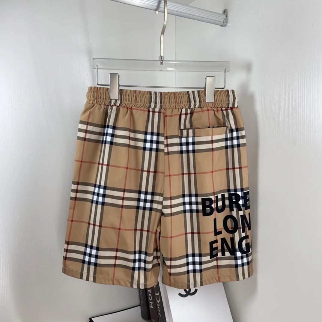 Burberry Shorts Classic Plaid Beach Shorts25ss New Five-Point Pants os Loose Quick-Dry Unisex Casual Trendy Brand Big Shorts5Pants