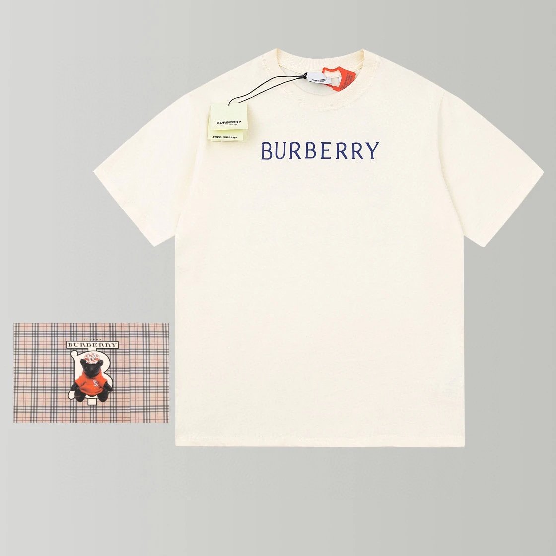 Burberry T-shirt Back Knight Print logo round Neck Short Sleeve25ss New Pure Cotton Unisex Style T T-shirt OS Loose Fit Base Shirt Half Sleeve T-Shirt Top Half Sleeve